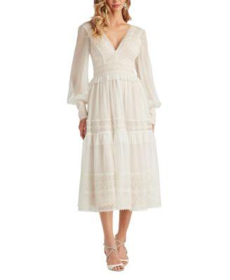 Loic Lace Panel Midi Dress by TADASHI SHOJI