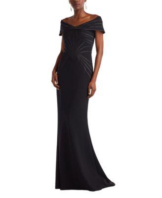 Meridian Sundial Off-Shoulder Gown by TADASHI SHOJI