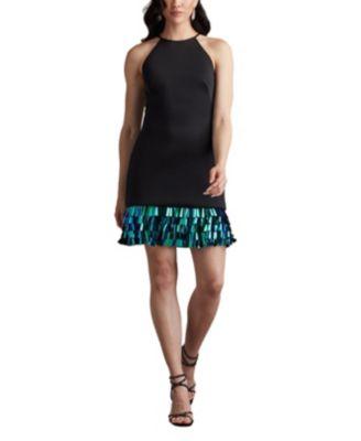 Selena Neoprene Sequin Fringe Mini Dress by TADASHI SHOJI