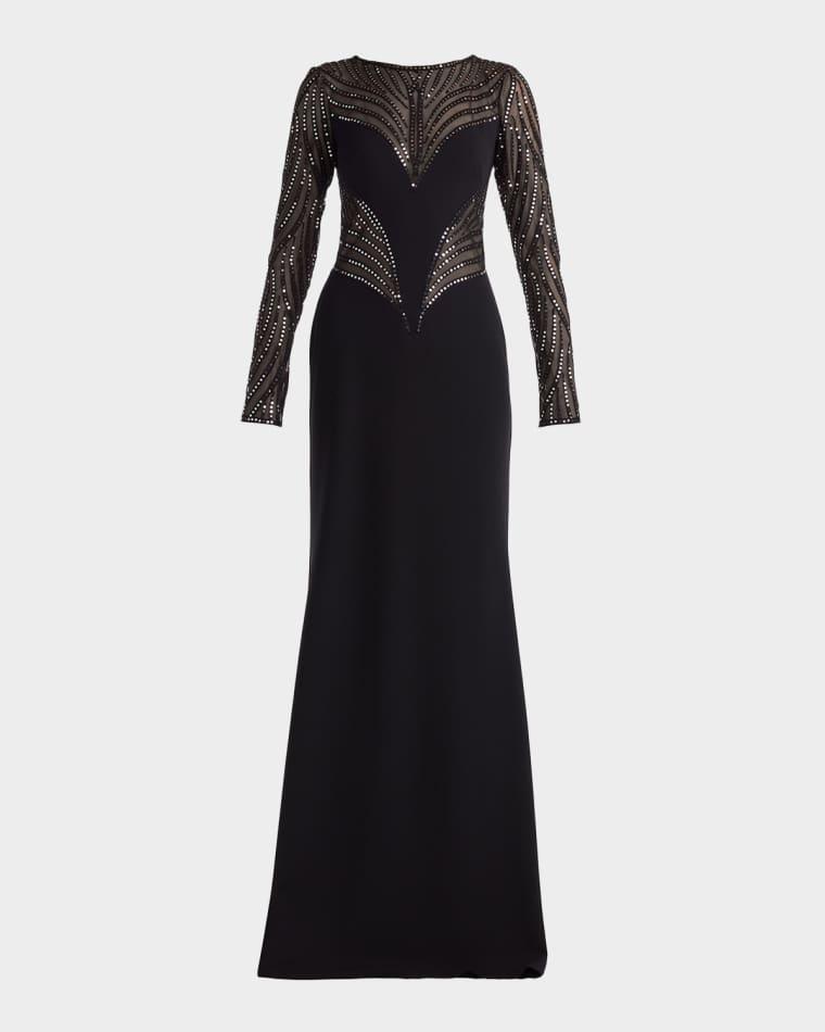 Sequin Illusion Column Gown by TADASHI SHOJI