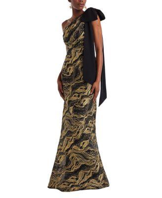 Shariza Bow-Shoulder Gown by TADASHI SHOJI