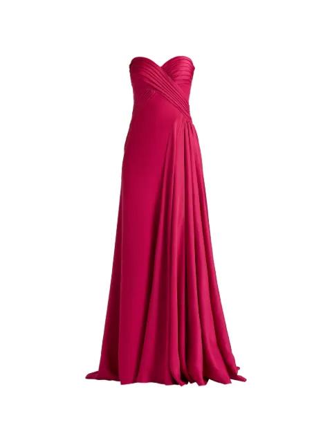 draped strapless maxi dress by TADASHI SHOJI