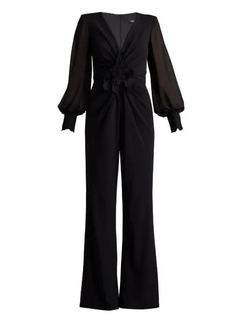 floral-embellished V-neck jumpsuit by TADASHI SHOJI