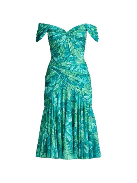 floral-print off-shoulder midi dress by TADASHI SHOJI