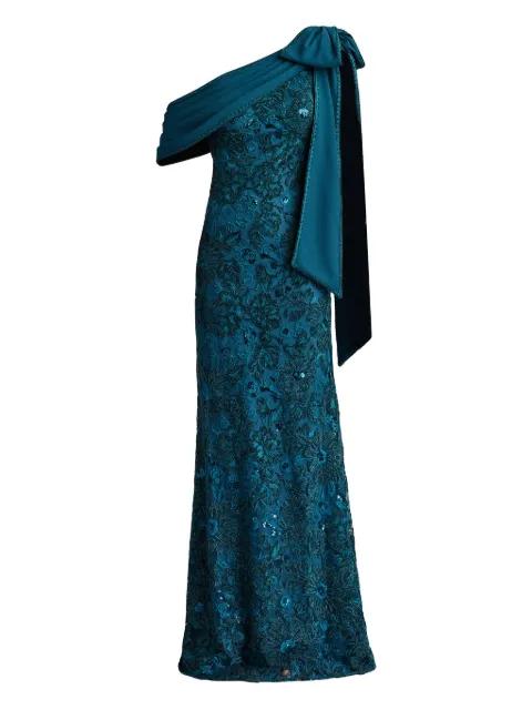 floral-sequin maxi dress by TADASHI SHOJI