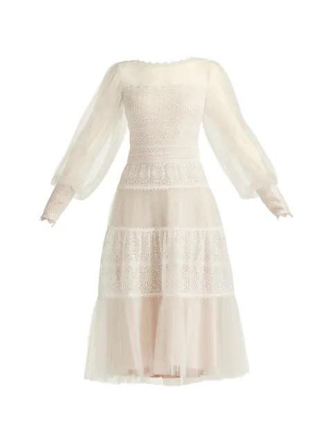 lace long-sleeve midi dress by TADASHI SHOJI