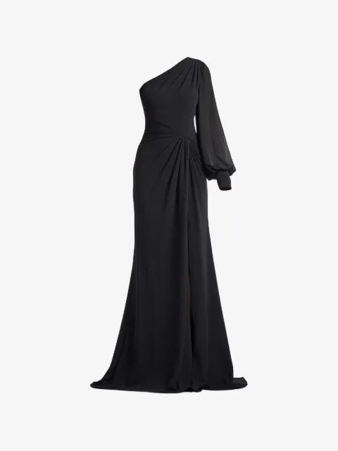 one-shoulder draped gown by TADASHI SHOJI