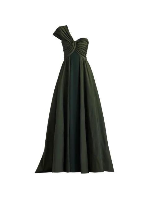 one-shoulder ruched-bodice maxi dress by TADASHI SHOJI