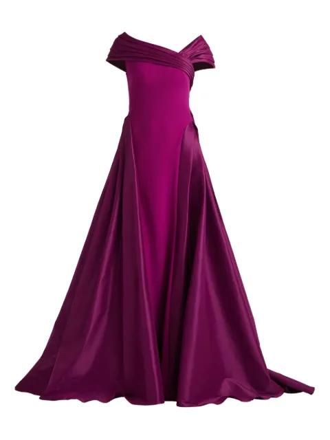 pleated maxi dress by TADASHI SHOJI