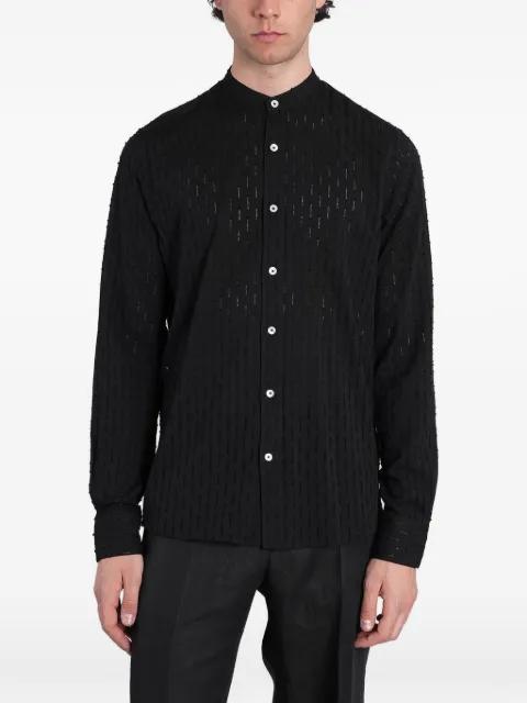 Cannes stripe-pattern band-collar shirt by TAGLIATORE