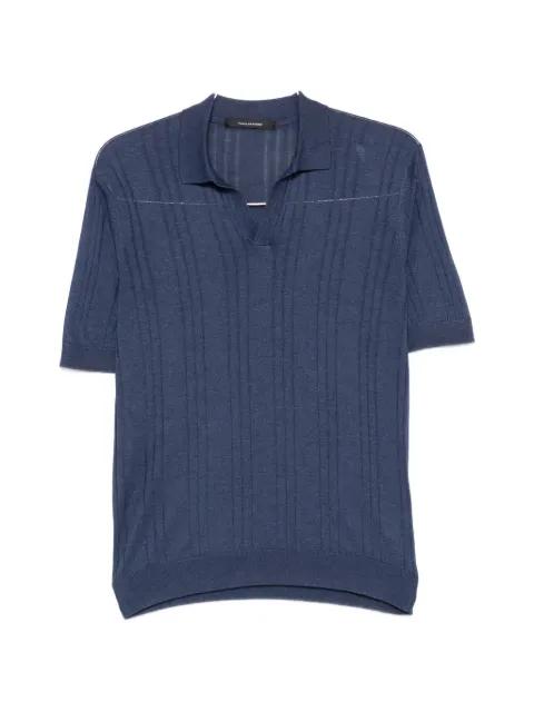 Darnel V-neck ribbed polo shirt by TAGLIATORE