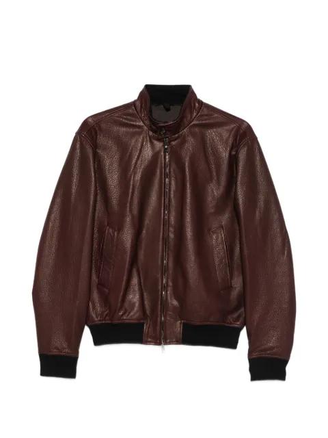 Ice pebbled leather jacket by TAGLIATORE