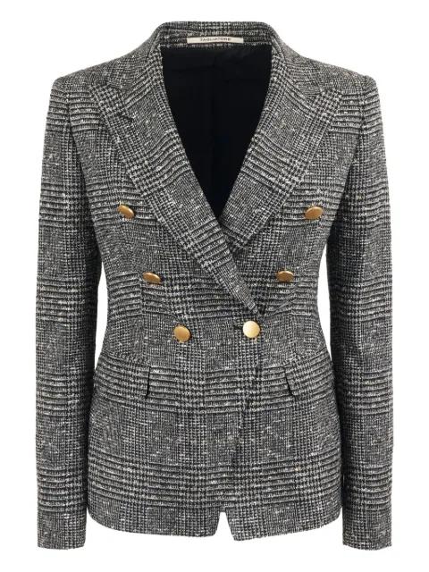 J-Alicya double-breasted check-pattern V-neck blazer by TAGLIATORE