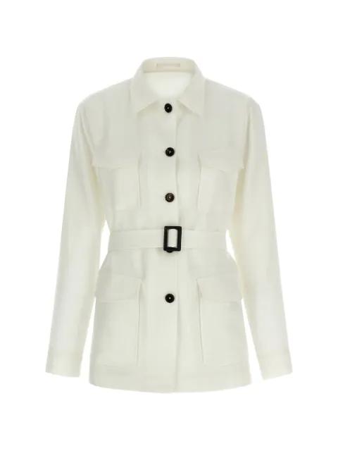 J-Lauren belted linen jacket by TAGLIATORE