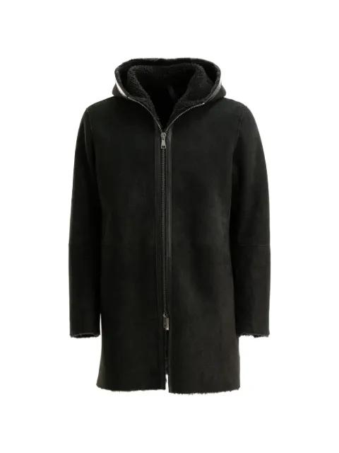 Wilson hoodied shearling coat by TAGLIATORE
