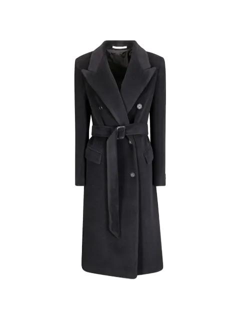 belted double-breasted coat by TAGLIATORE
