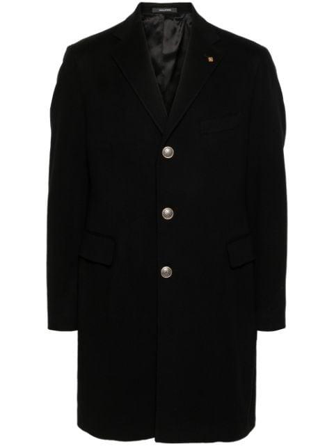 brooch-detail coat by TAGLIATORE