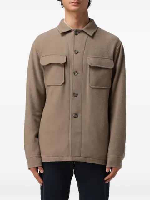 buttoned flap-pockets shirt jacket by TAGLIATORE