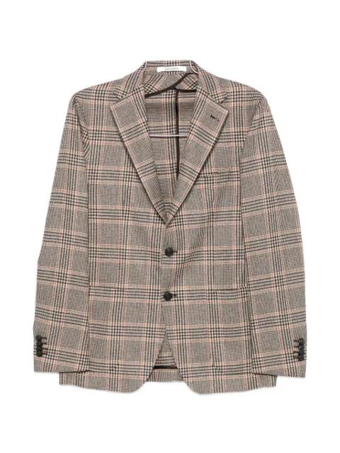 check-pattern notched-lapel blazer by TAGLIATORE