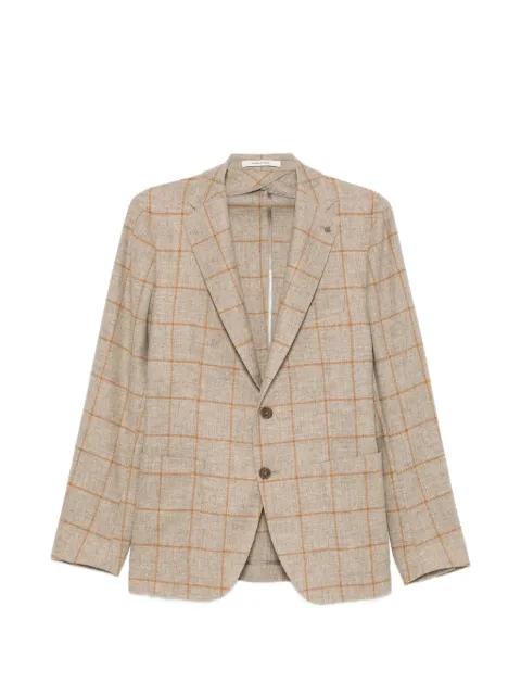 check-pattern notched-lapel jacket by TAGLIATORE