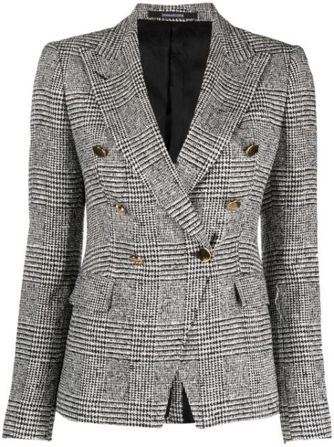 check-print double-breasted blazer by TAGLIATORE