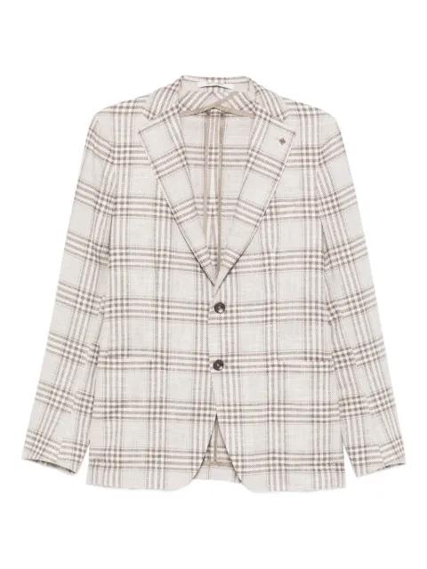 checked single-breasted blazer by TAGLIATORE