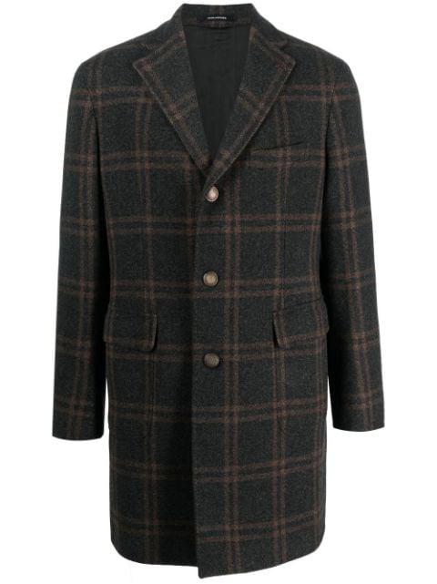checked single-breasted coat by TAGLIATORE