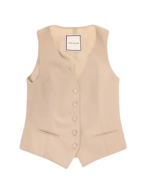 covered button V-neck vest by TAGLIATORE