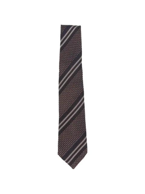 diagonal-stripe waffle-knit tie by TAGLIATORE