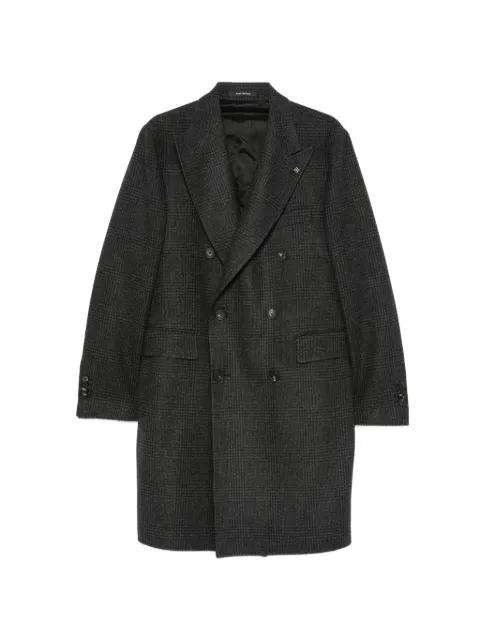 double-breasted check-pattern coat by TAGLIATORE
