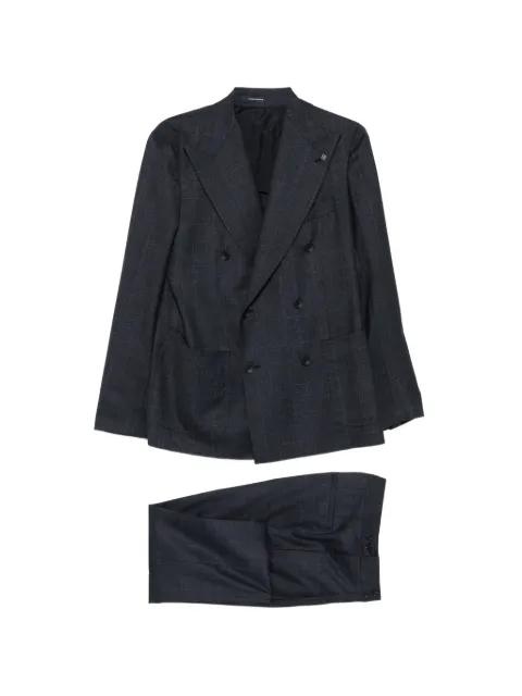 double-breasted check suit by TAGLIATORE