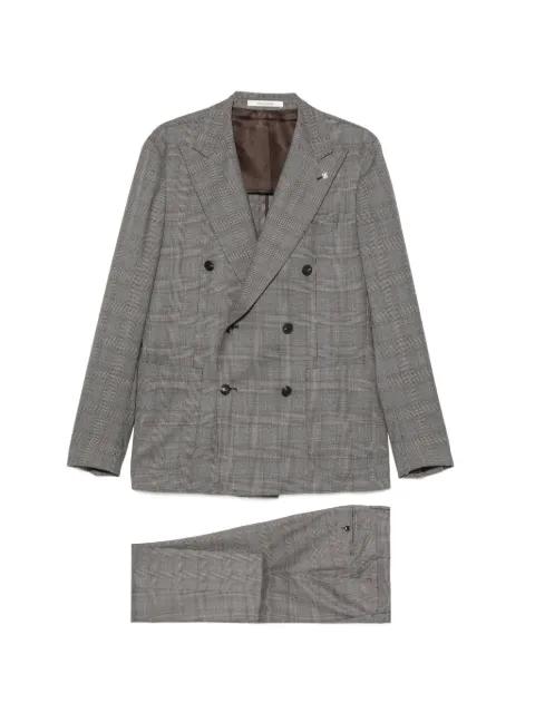 double-breasted checked suit by TAGLIATORE