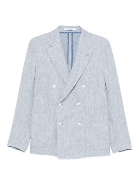 double-breasted herringbone blazer by TAGLIATORE