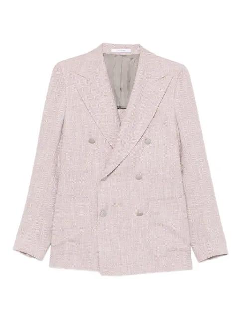 double-breasted herringbone blazer by TAGLIATORE