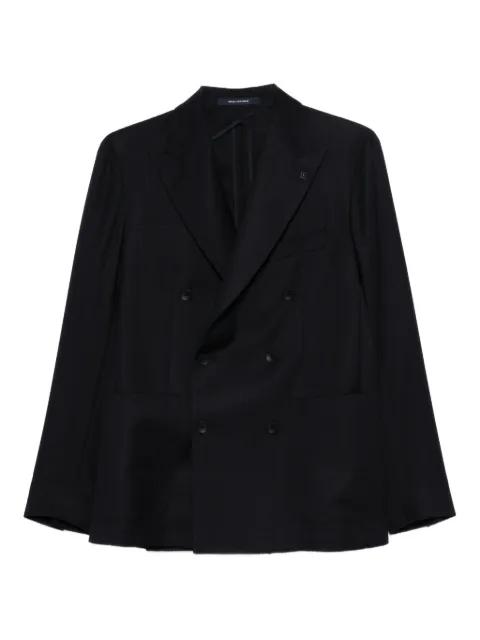 double-breasted herringbone blazer by TAGLIATORE