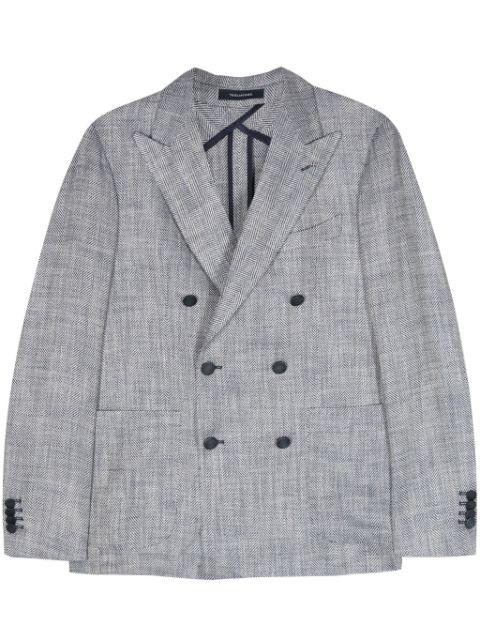 double-breasted herringbone-pattern blazer by TAGLIATORE