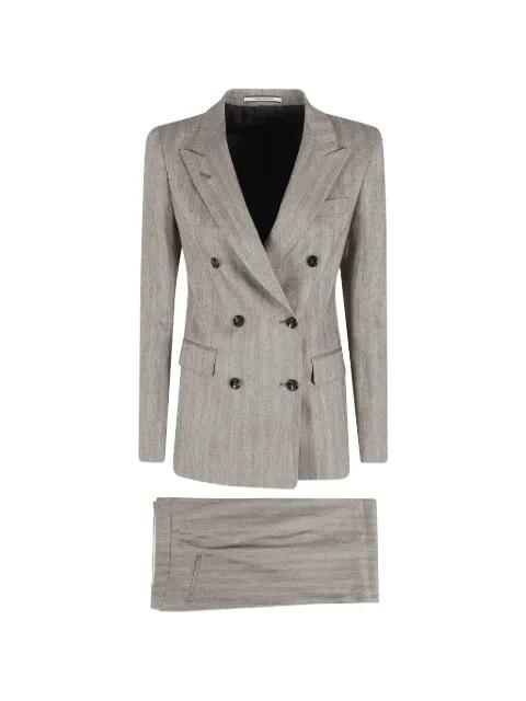 double-breasted herringbone suit by TAGLIATORE
