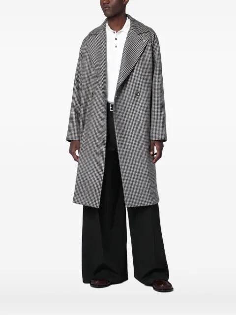 double-breasted houndstooth coat by TAGLIATORE