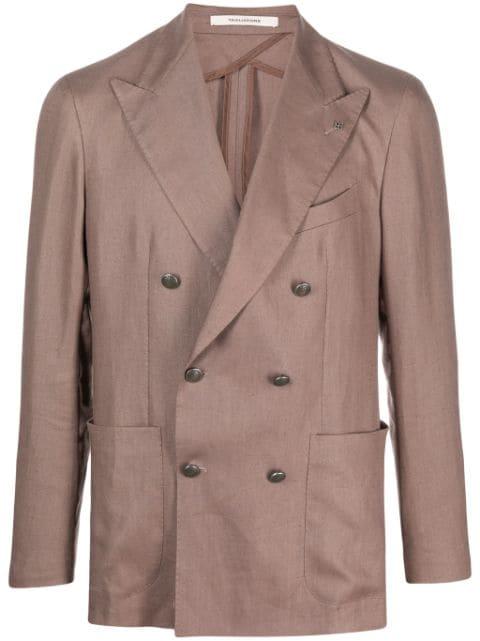 double-breasted linen blazer by TAGLIATORE