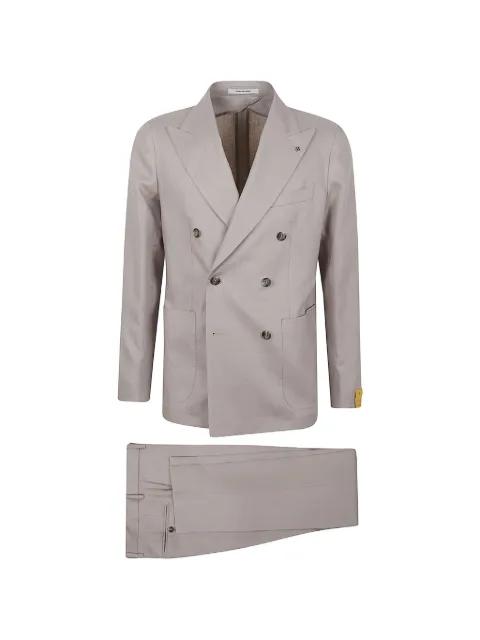 double-breasted linen suit by TAGLIATORE
