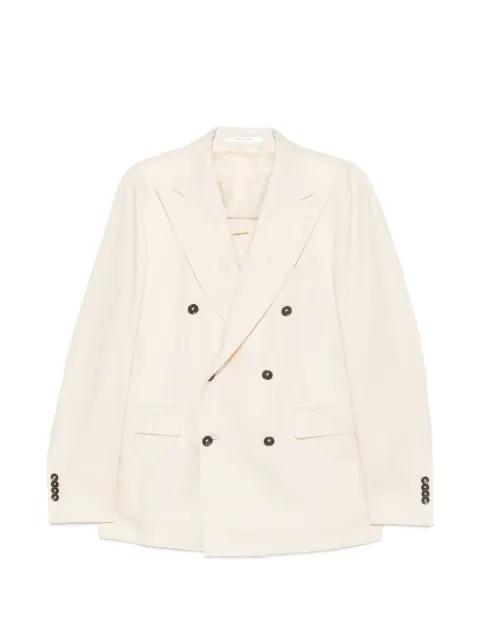 double-breasted peak-lapel suit by TAGLIATORE