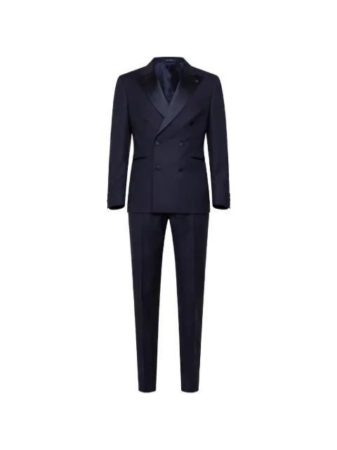 double-breasted peak-lapel suits by TAGLIATORE