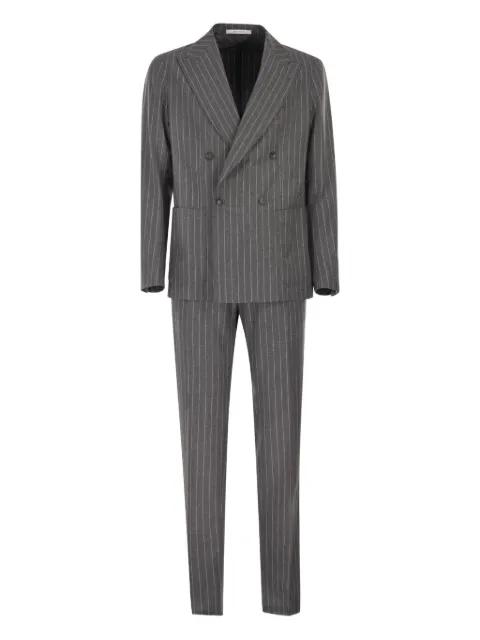 double-breasted pinstripe suit by TAGLIATORE
