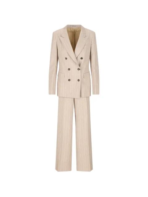 double-breasted pinstripe suit by TAGLIATORE