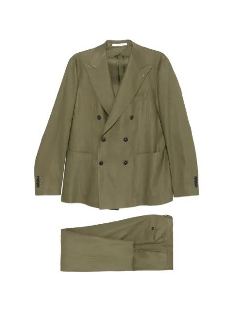 double-breasted pinstriped suit by TAGLIATORE