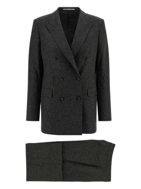 double-breasted sequin-appliqué suit by TAGLIATORE