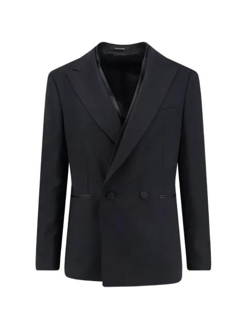 double-breasted slub-texture blazer by TAGLIATORE