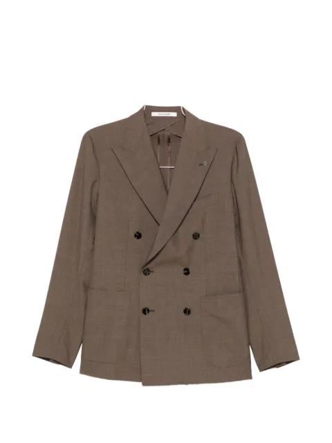 double-breasted virgin-wool suit by TAGLIATORE