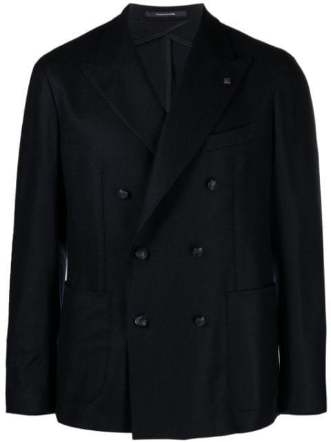 double-breasted wool blend blazer by TAGLIATORE