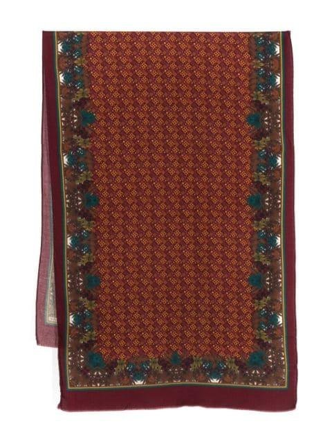 geometric-print wool-blend scarf by TAGLIATORE